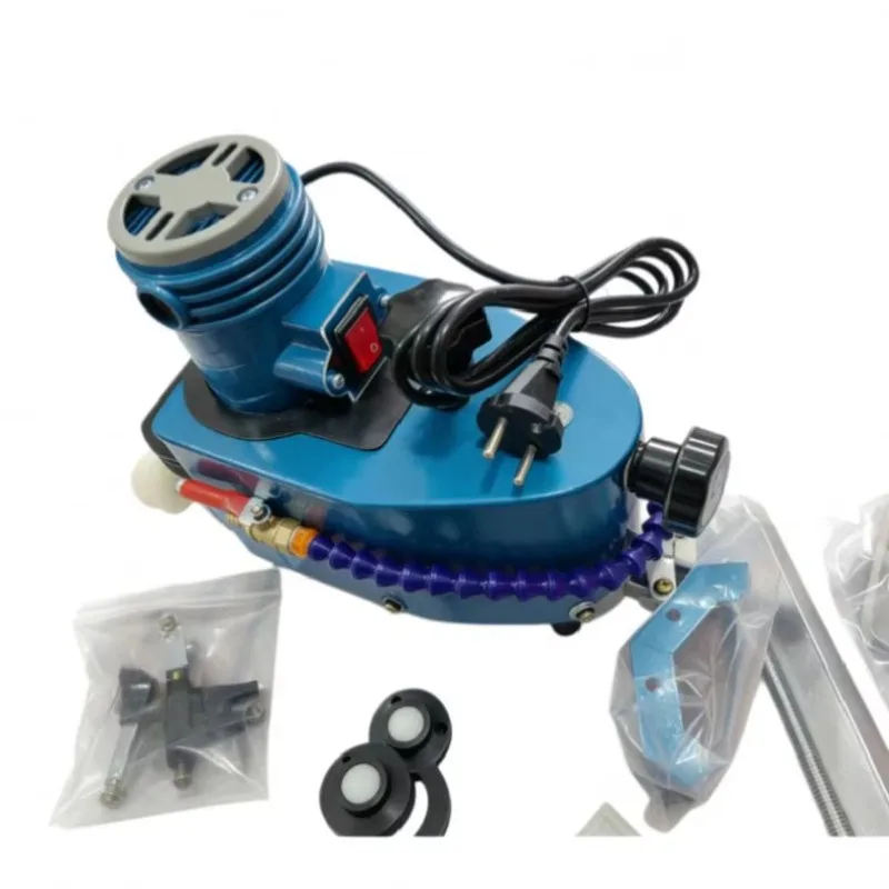 Portable manual bevel edger for round glass and mirror polishing with diamond wheel