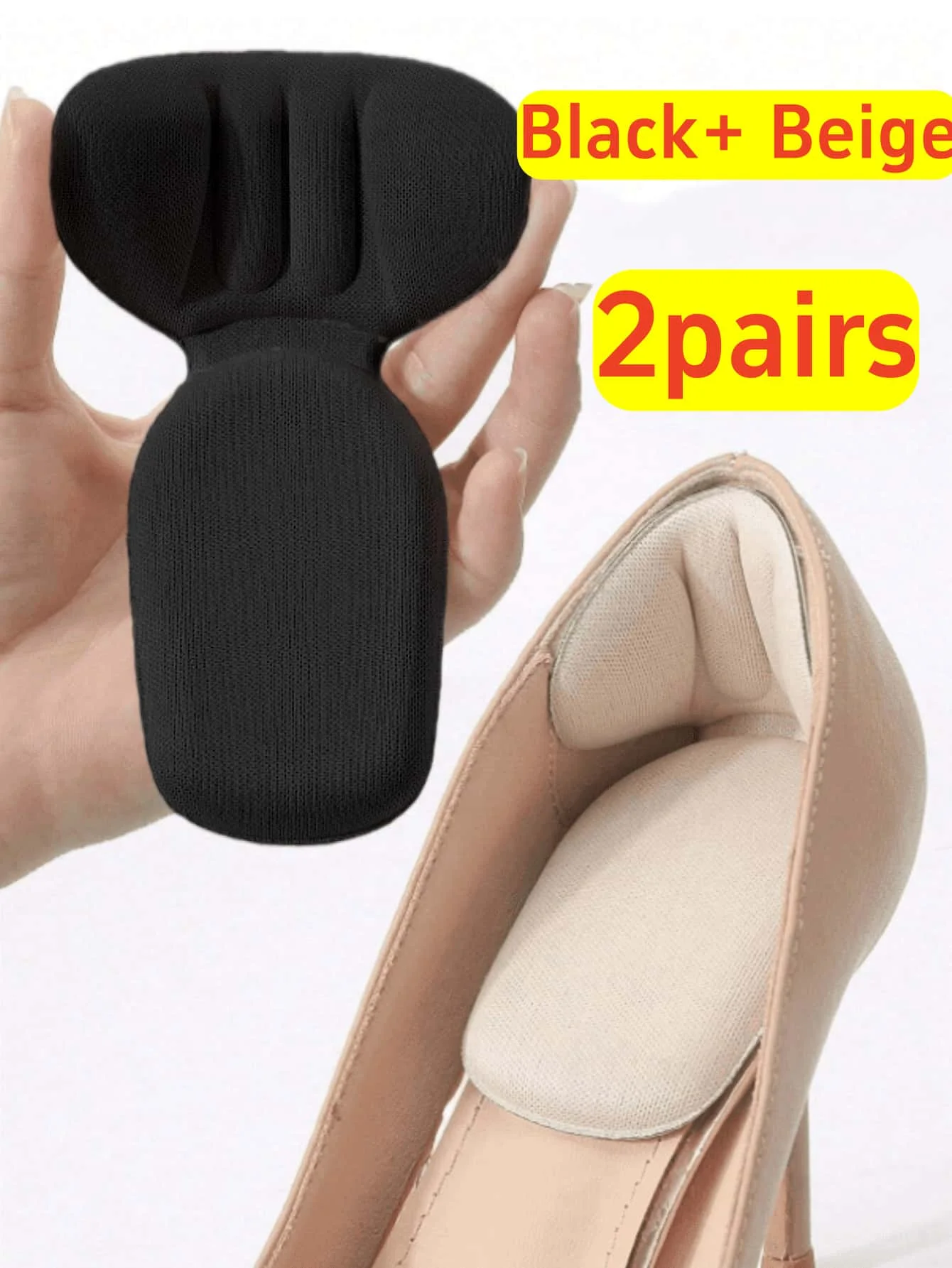 5 Paar Fersenpolster-Einlagen, elastische Schuheinlagen, große Schuh-Fersenpolster, Einlagen für Männer und Frauen, verbessern die Passform und den Tragekomfort von Schuhen, verhindern Fersenrutschen