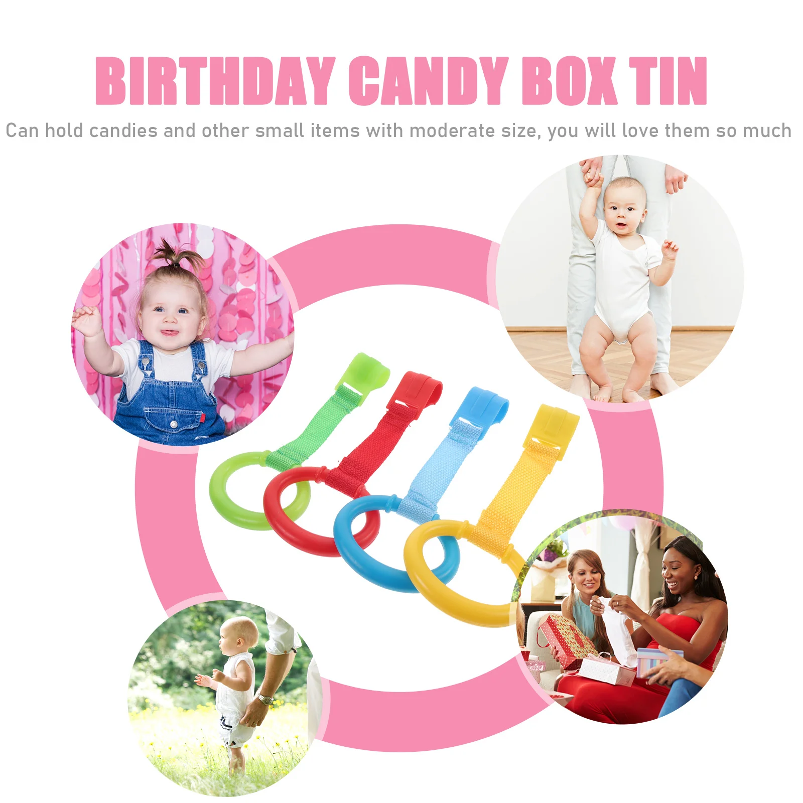 4 stks Baby Walking Pull Ring Duurzaam Baby Wieg Handvat Training Tool Voor Peuter Stand Up Ondersteuning Kwekerij Veiligheidsring