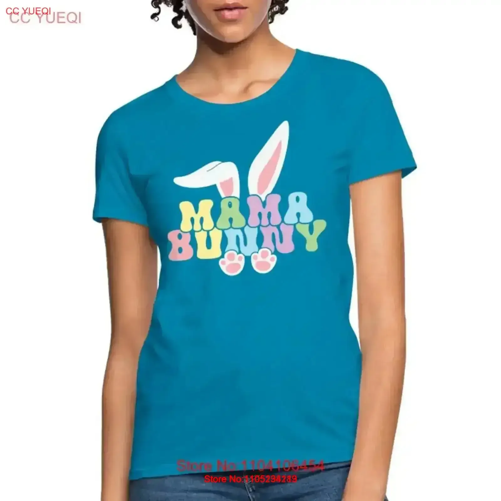 

Женская футболка Mama Bunny, пасхальная винтажная стираная удобная дизайнерская одежда, уличная одежда, растянутая модная универсальная футболка с графикой