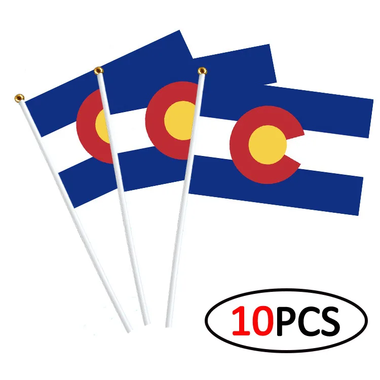 

Set of 10/40 Colorado Flags - Hand Held Flags for International Conferences and Pride Events Wholesale of American state flags