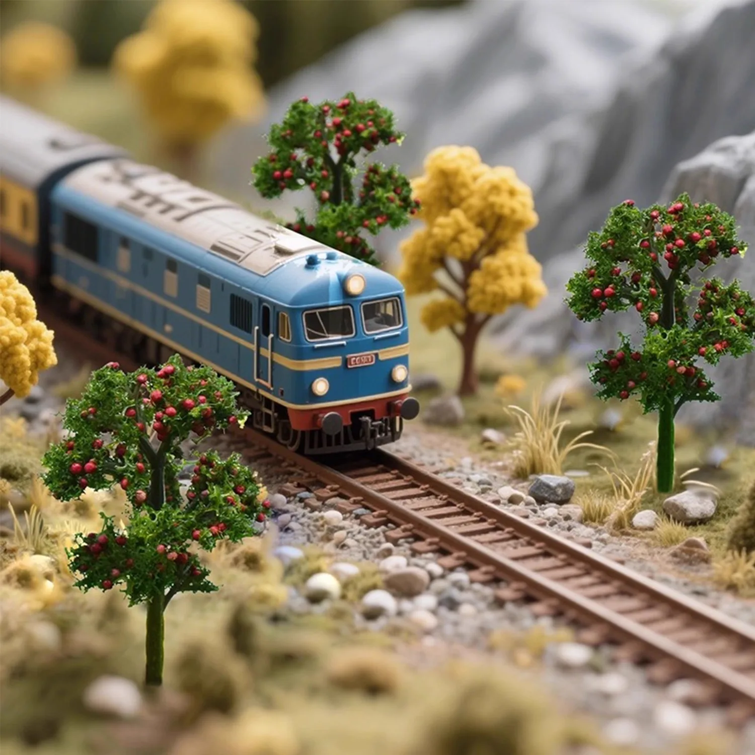 5 peças 5cm/7cm árvore de fruto em miniatura modelo de plástico maçã e árvore laranja para arquitetura diorama diy artesanato trem layout cenário