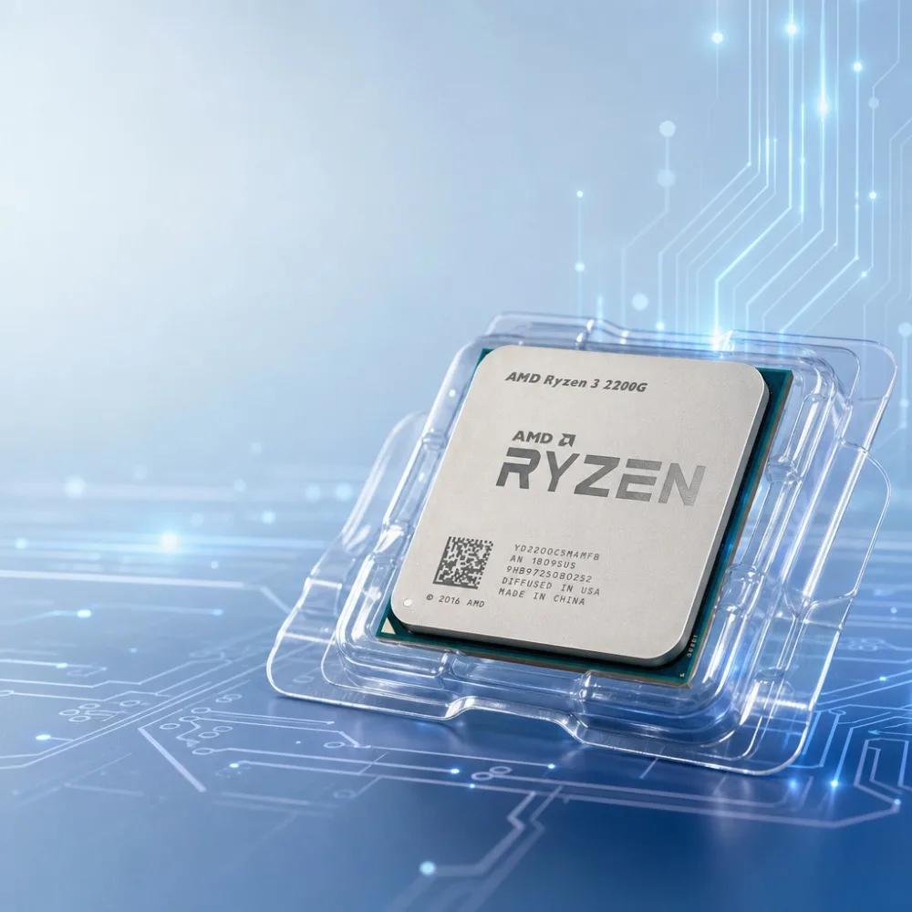 AM4 Processor AMD R3 2200G PRO 2200G Integrated Vega 8 Graphics 65W TDP Quad Core Chip For Mini ITX HTPC Office Workstation view 2