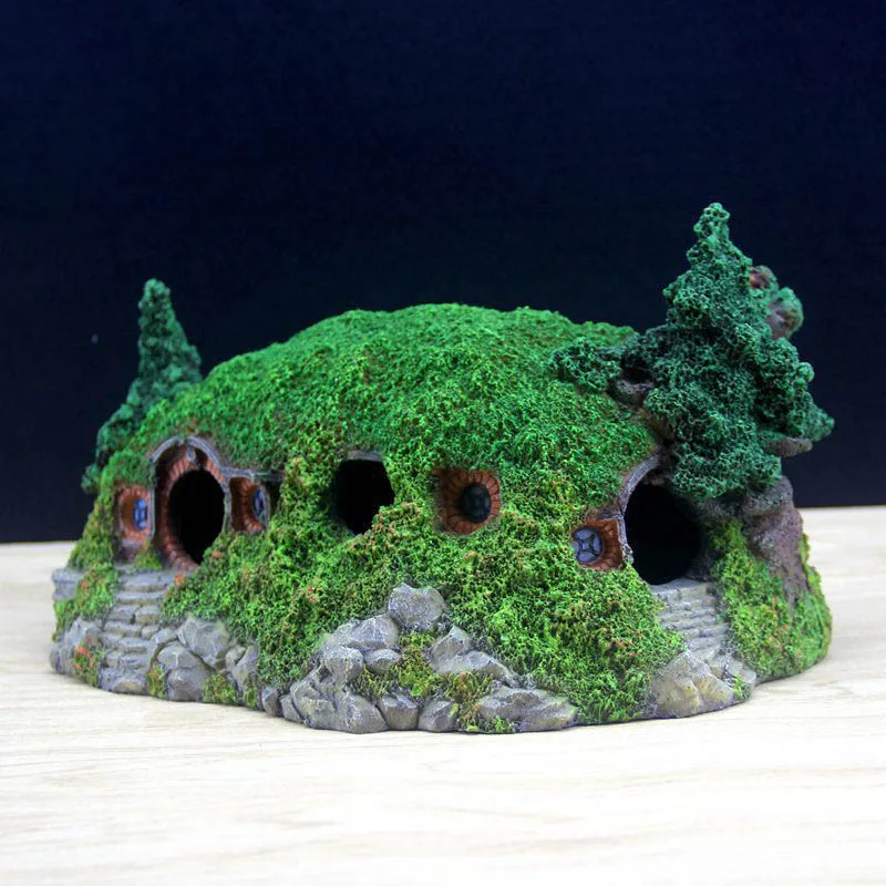 Resins hobbits castles shelter houses aquarium decorations Tree houses Creative landscaping Castle resin hobbit house