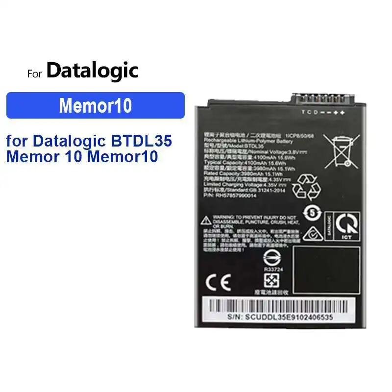 

For Datalogic BTDL35 Memor 10 Memor10 4100mAh Long Lasting Barcode Scanning Device Battery