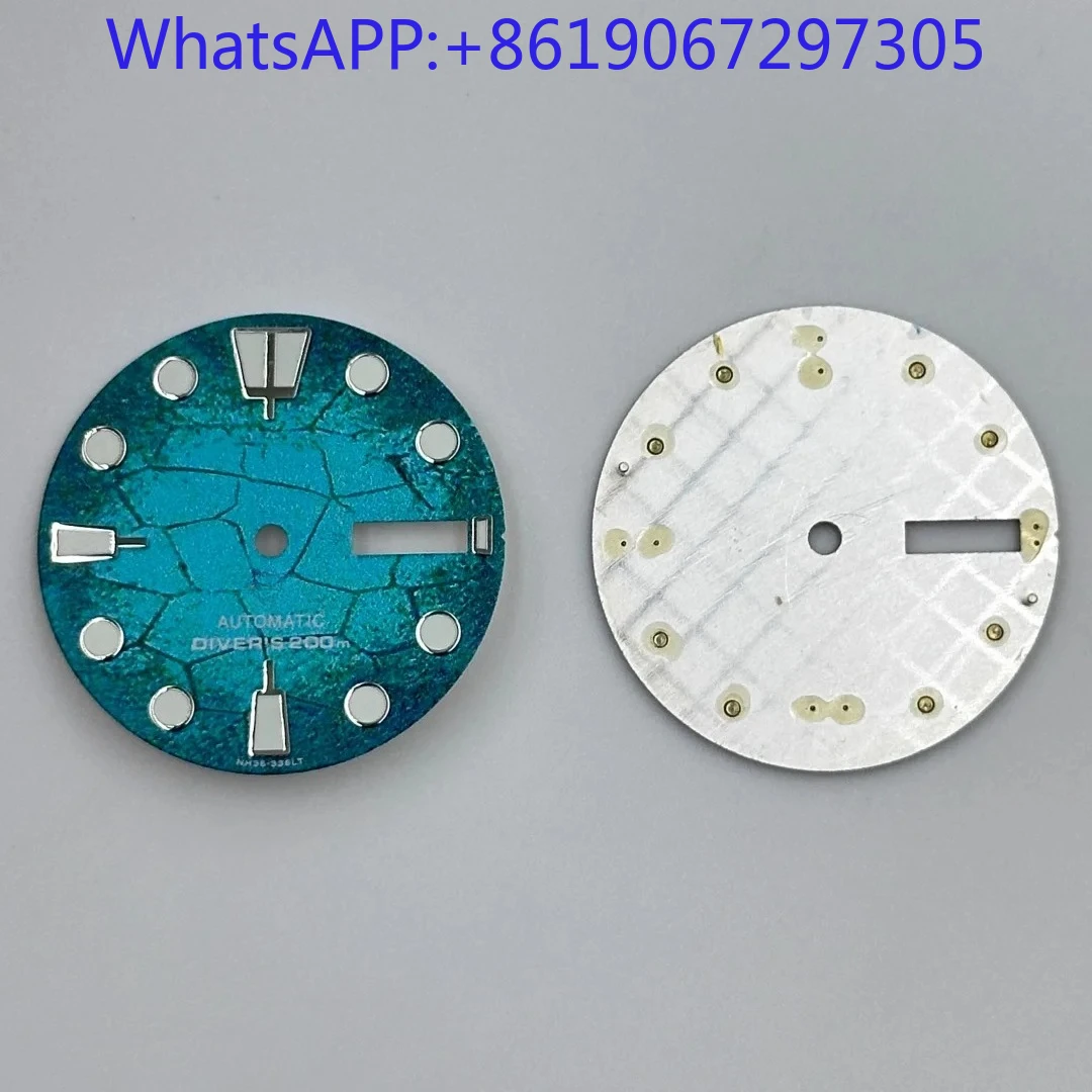 

2025 new Fashion Amber Texture Sports Diving Watch Dial Suitable for NH35/36 Automatic Movement Green lume NH35 Case Mod Parts
