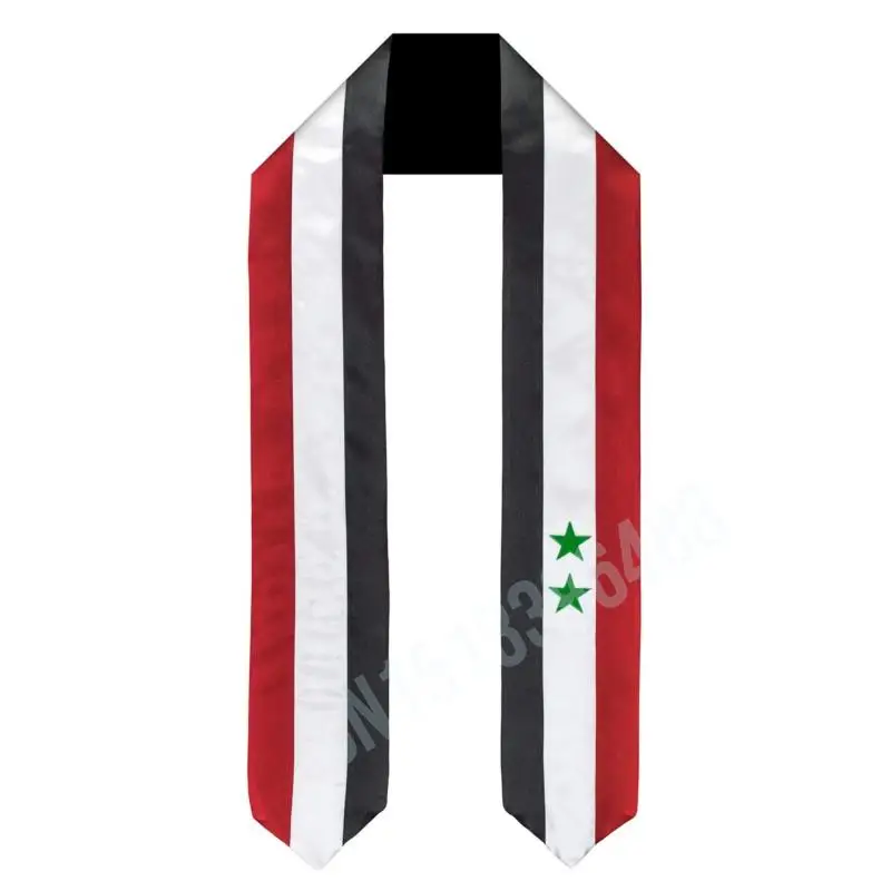 

Syria Flag Scarf Top Print Graduation Sash Stole International Study Abroad Adult Unisex Party Accessory