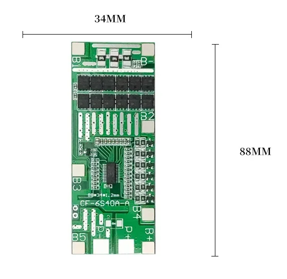 Hot 24V 6S 40A 18650 Li-Ion Lithium Battery Poretect Board Solar Lighting Bms Pcb With Balance For Arduino Board Module