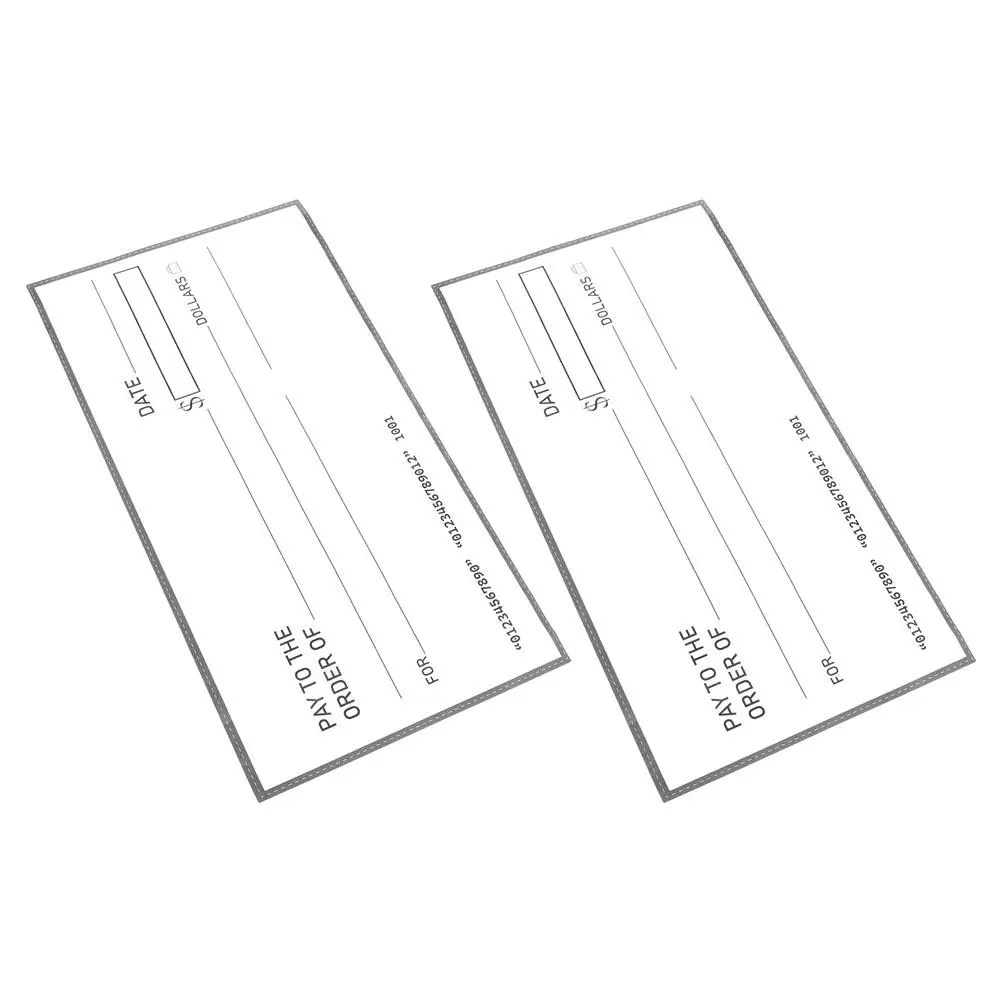 

2Pcs Giant Fake Checks Large Dry Erase Waterproof Big Reusable Checks for Presentations Charity Donations Pranks Wedding