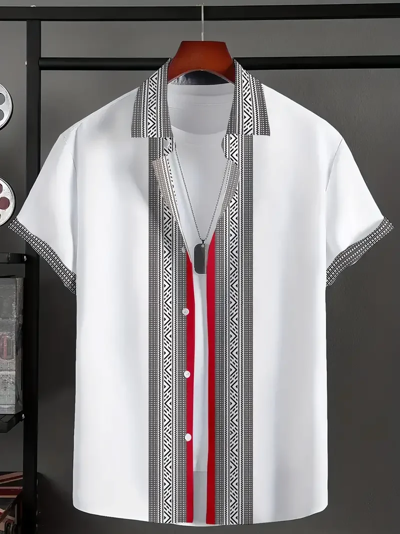 Hawaiian Shirt Summer Crisp Simple Everyday Men's And Women's Lapel Button-down Top Oversized Cool Casual Cloting