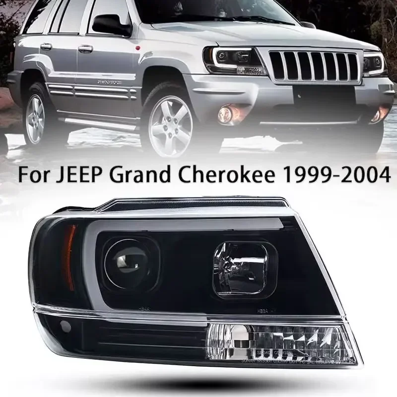 

Фара для Jeep Grand Cherokee, светодиодная фара 1999-2004, фара Grand Cherokee DRL, указатель поворота, дальний свет, проектор «ангельский глаз»