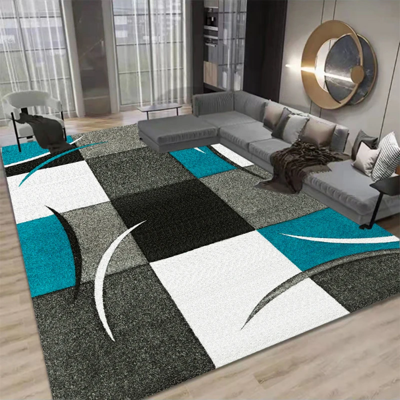 Modern Geometric Carpet for Living Room Home Decoration Soft Flannel Sofa Table Large Area Rugs Bedroom Bedside Floor Mat Tapete