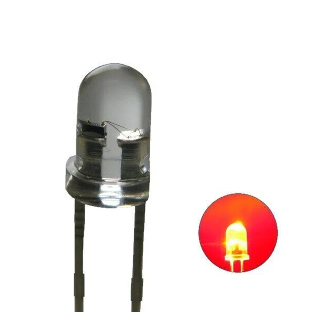 100pcs LED Lamp Beads F5mm Round Head Mist Straight Plug Multi-Color Light-Emitting Tube Led Lamp Bead Electronic Components