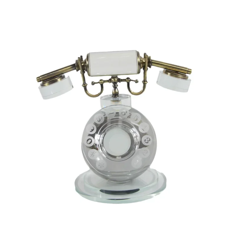

Modern retro crystal glass phone ornament model room sales office sales center desktop decoration