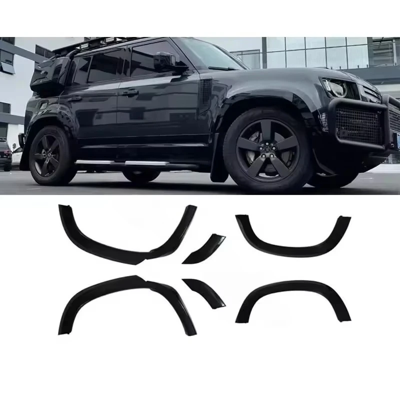 

High Quality Upgrade 6PS Glossy Black Widen Wheel Eyebrow Wheel Arch for 2020+ Defender 110 Made Durable ABS Material