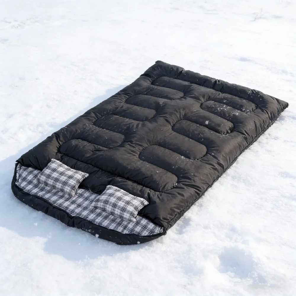 

JungleKing Camping Double Person Cotton Sleeping Bag Four Season Portable Detachable Warm Sleeping Bag for Outdoor Travel Hiking