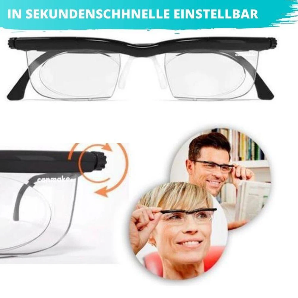 -6D To +3D Adjustable Strength Lens Eyewear Focal Length Correction Vision Zoom Reading Glasses Auto Adjusting Reading Glasses