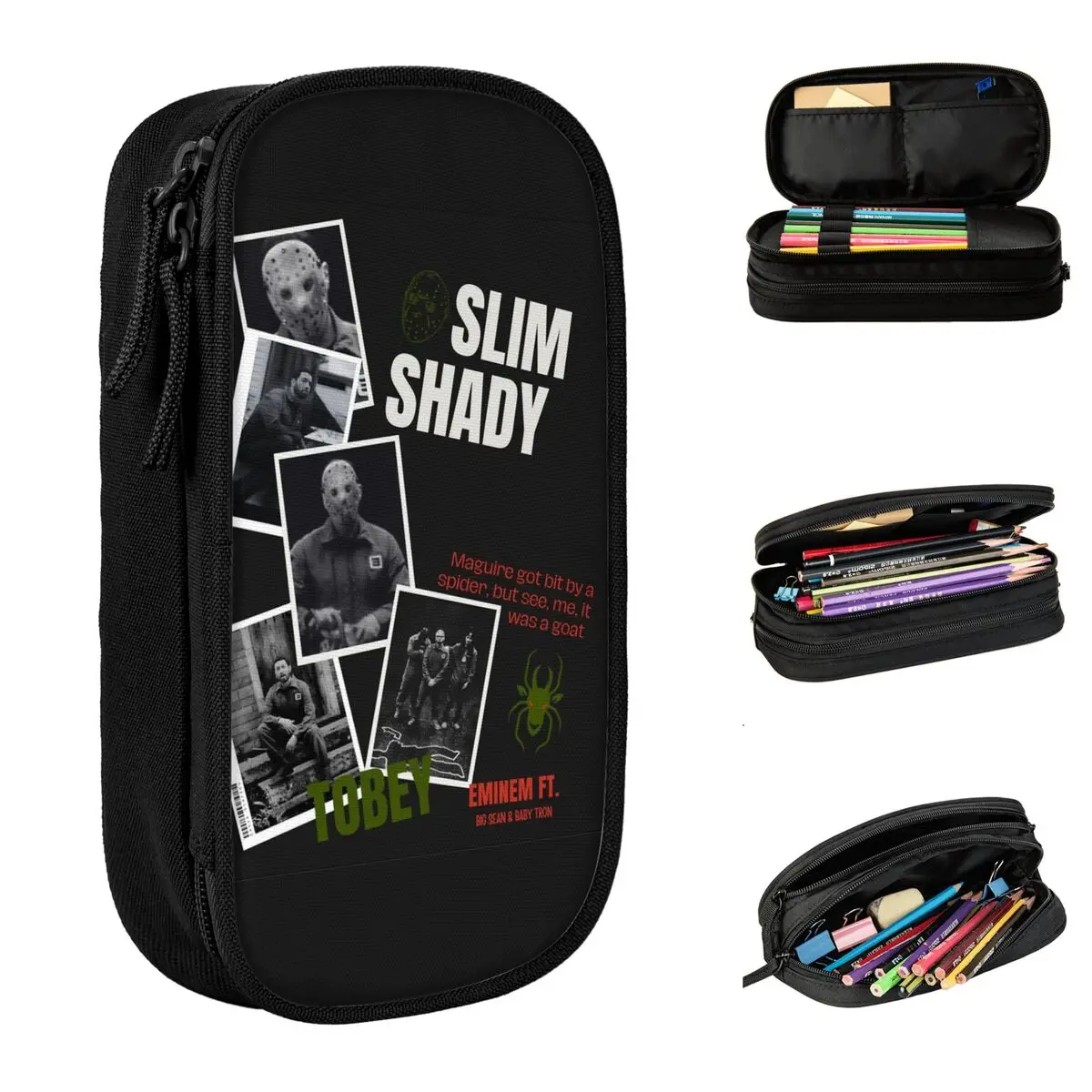 

Lyrical Tobey Slim Shady Eminem Pencil Cases Lovely Pen Bag Kids Big Capacity School Supplies Zipper Pencil Pouch