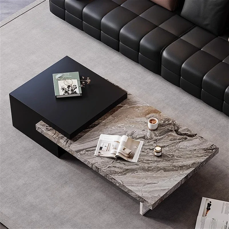 

​ ​ Итальянские роскошные журнальные столики из полной каменной плиты, плавающие дизайнерские акриловые современные гостиные, эстетичная мебель для кафе FYCT ​ ​