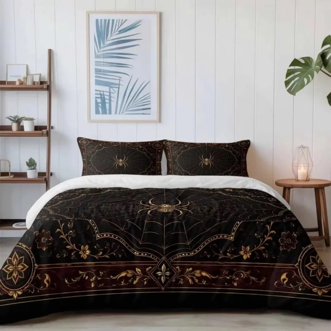 Baroque Spider Web Duvet Cover Set King Queen Double Full Twin Single Size Bed Linen Set