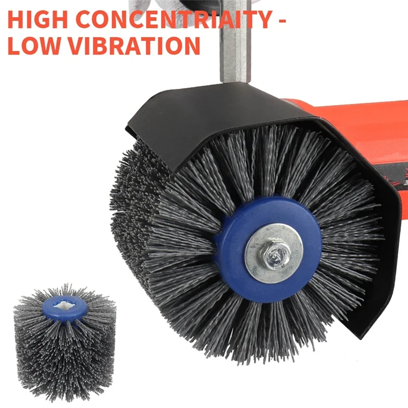PORK-120X100x19mm cepillo eléctrico de rueda de pulido de tambor de alambre abrasivo de nailon para carpintería herramienta de cepillo metalúrgico