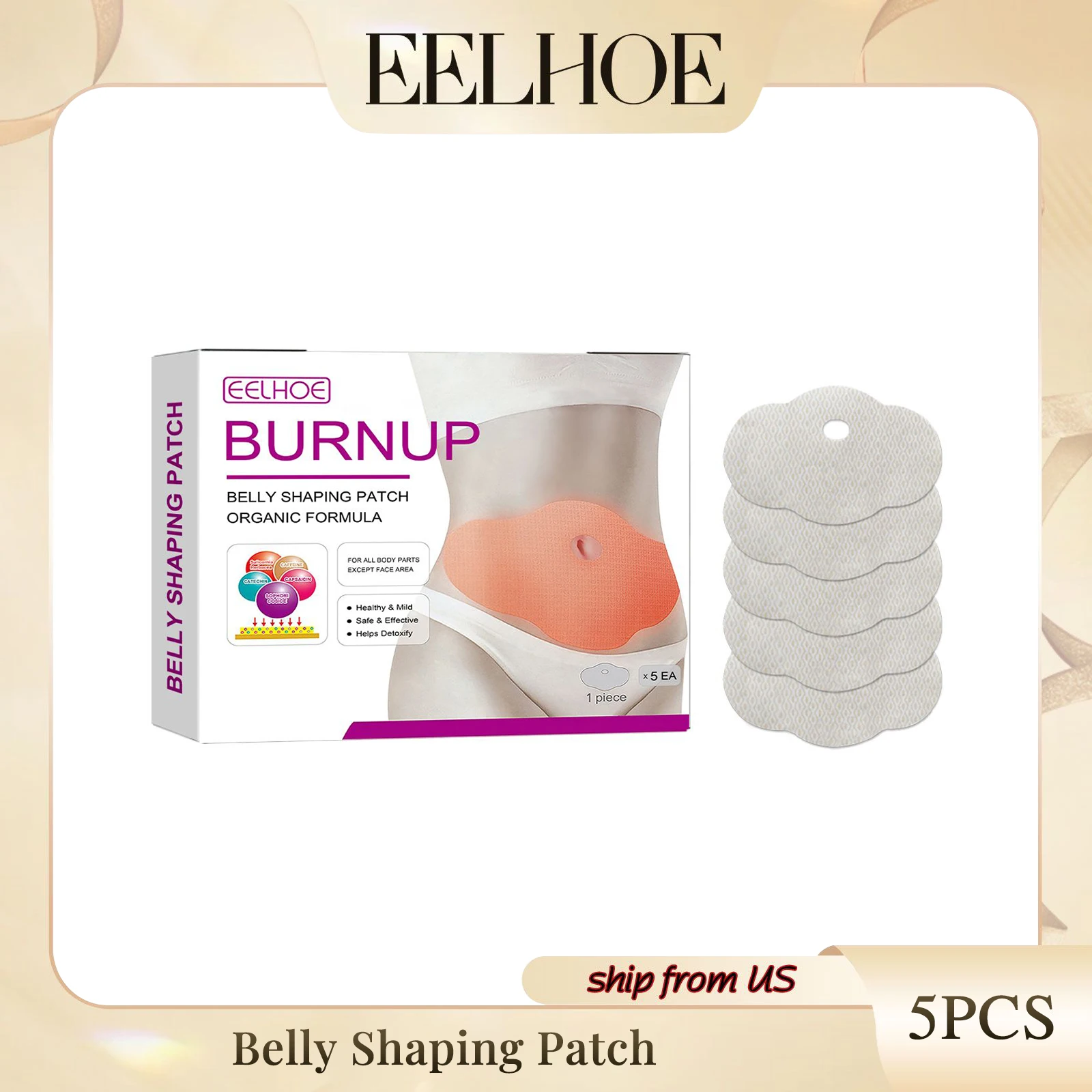 Eelhoe Belly Shaping Patch Speed Up Metabolism Body Toning Body Firming Lift Loose Skin Firming Belly Button Slimming Tape