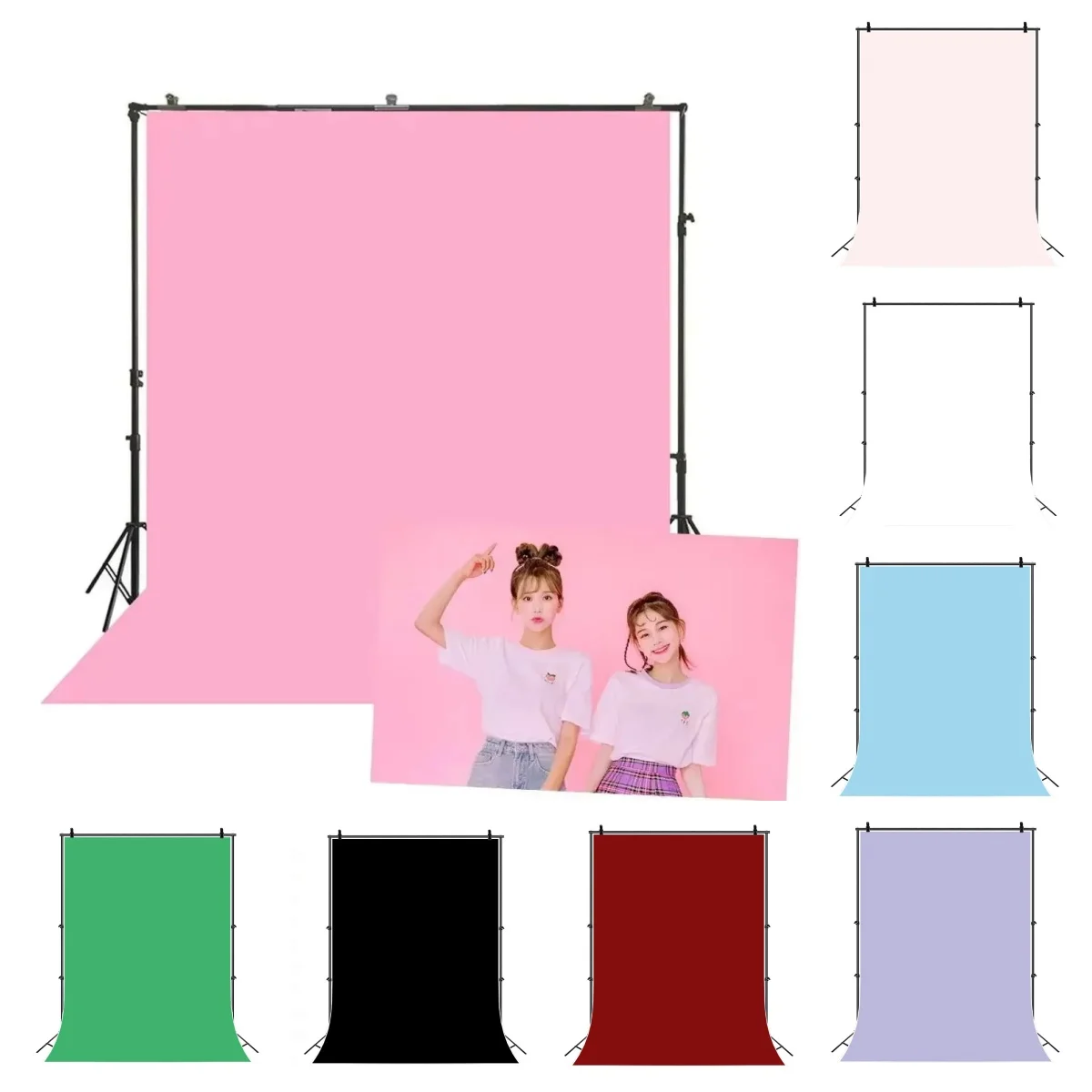 

Solid color background Portrait photography studio background photo props Solid color pink photography background