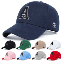 Unisex A Letter Side Ar Embroidery Baseball Caps Spring and Autumn Outdoor Adjustable Casual Hats Sunscreen Hat Sports Golf Cap