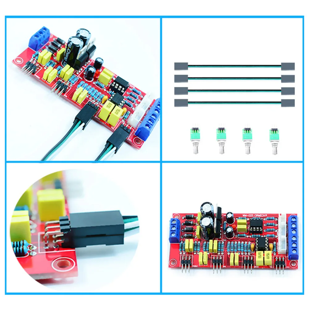 NE5532 Audio Preamplifier Bass Treble Sound Tone Control Board with Extension Cord 20cm For Diy Amplifier