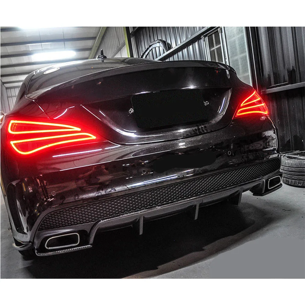 For Mercedes Benz W117 C117 CLA250 CLA260 CLA45 Package 2013 -2018R Style Car Rear Diffuser With Rear Splitters Body Kits