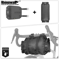 Rhinowalk-bolsa seca para manillar de bicicleta, juego de soportes para Bikepacking impermeables de 12L, Kit de montaje de manillar con bolsa interior reemplazable