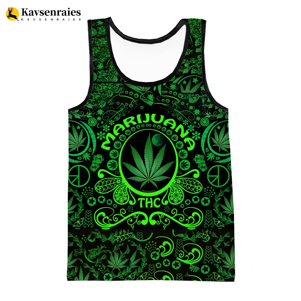 Reggae Singer Bob Marley Weeds Leaf 3D Vest Fashion Casual Hip Hop Men Tank Tops Running Undershirt Streetwear Oversized Tops