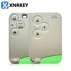 Xnrkey 3 Knop/Verlichting Knop Afstandsbediening Card Shell Voor Renault Laguna Card Key Shell Met Green Blade Zonder Woorden zonder Logo