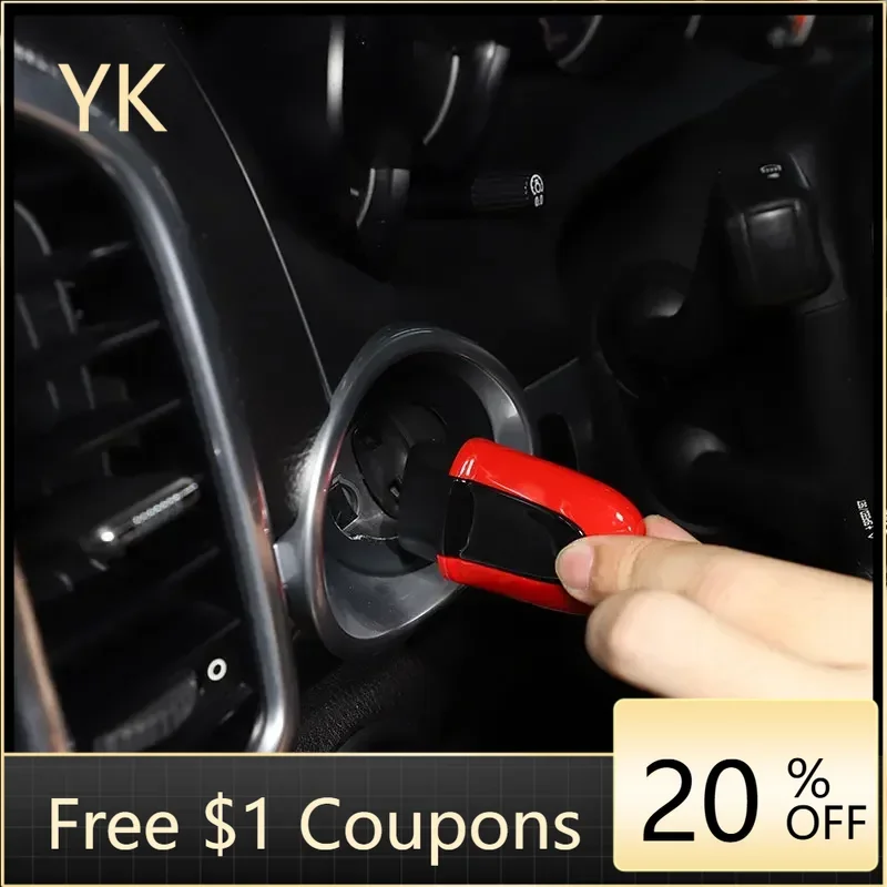 

For porsche Boxster Cayman 911 Cayenne Macan 2013-23 ABS red car engine start key switch One-click ignition Trim Car Accessories