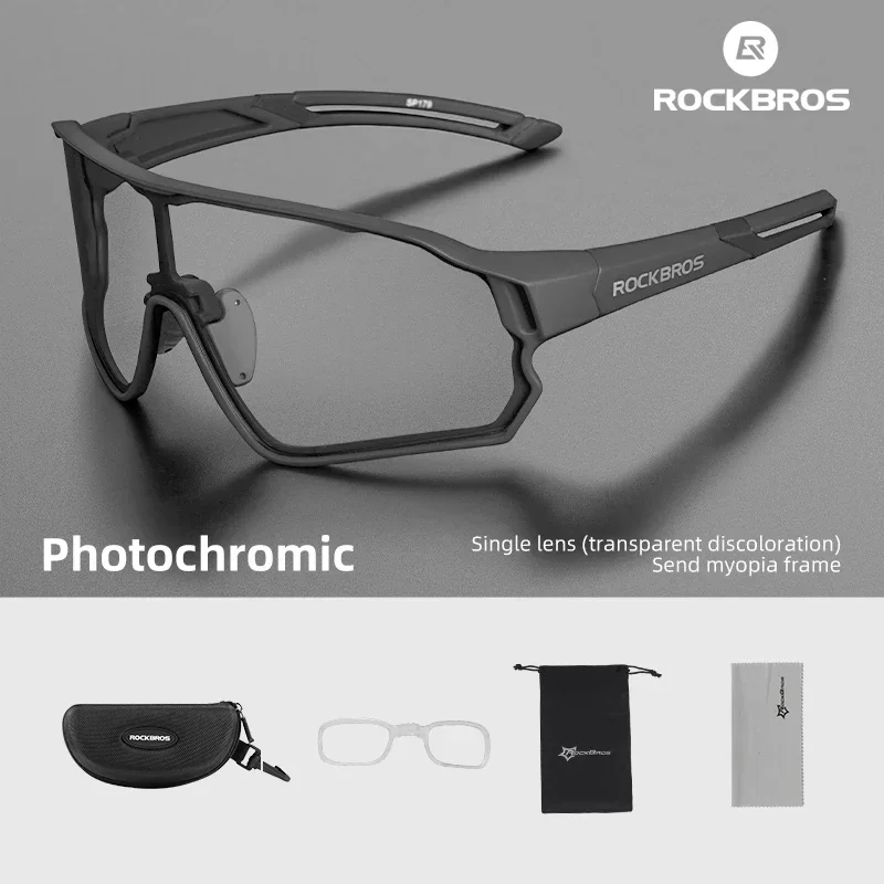 ROCKBROS Photochromic Cycling Glasses MTB Road Bike Glasses UV400 Protection Sunglasses Ultra-light Sport Safe Eyewear Equipment