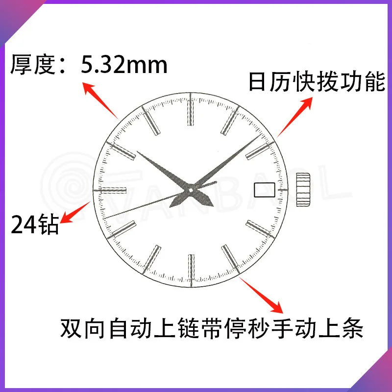 Watch Accessories Japanese Original Brand NewNH35ASeiko Automatic Mechanical Movement Retro Flat Head4Movement