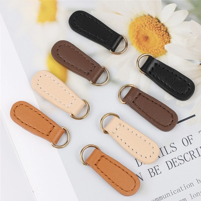 1pc Luggage Side Clamp PU Leather Buckle Bag Strap Hang Hook DIY Zipper Puller