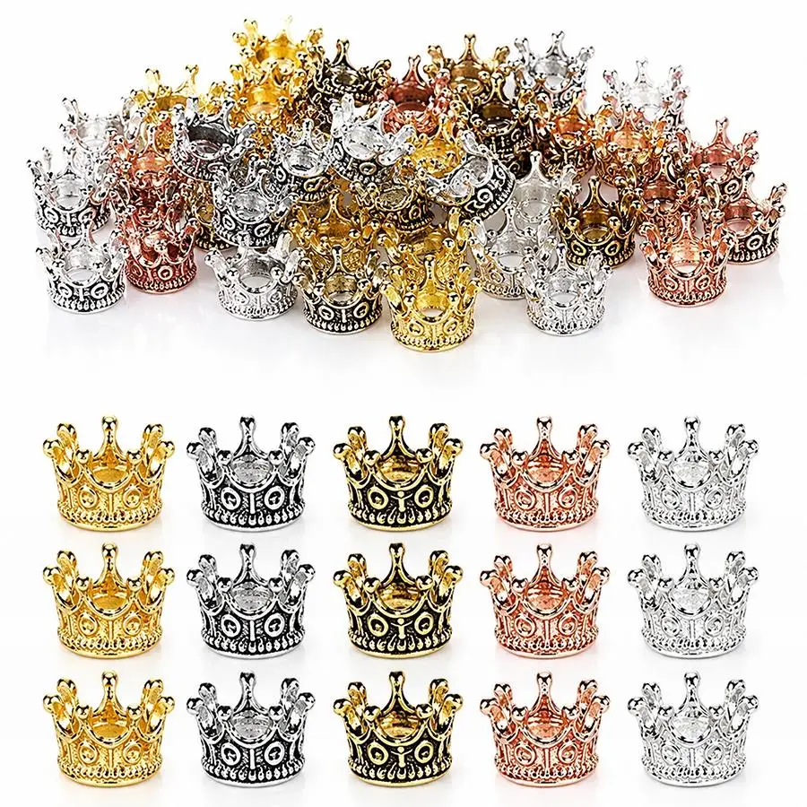 8/16/32pcs Vintage Mini Alloy Crown Charms, Multi‑Finished Small Hollow Crown Accessory for DIY Jewelry Crafting, Doll Decor XJM
