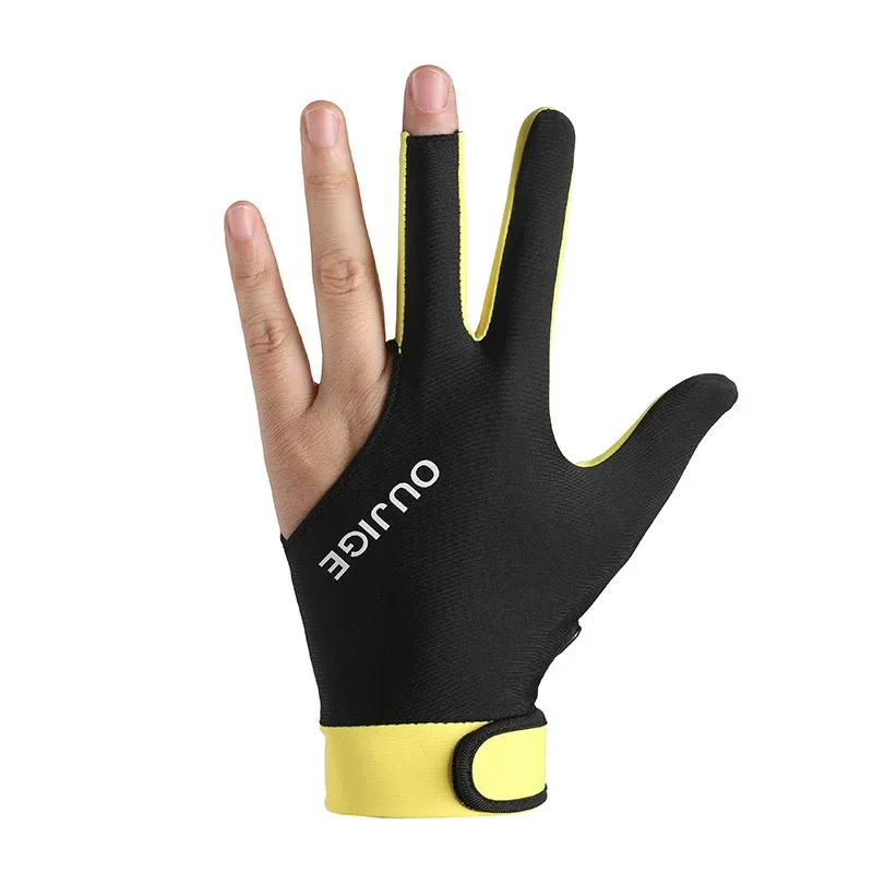 Перчатки для левой руки, бильярдные перчатки с тремя пальцами, противоскользящие наклейки, эластичные тренировочные перчатки для бильярда, аксессуары для занятий снукером