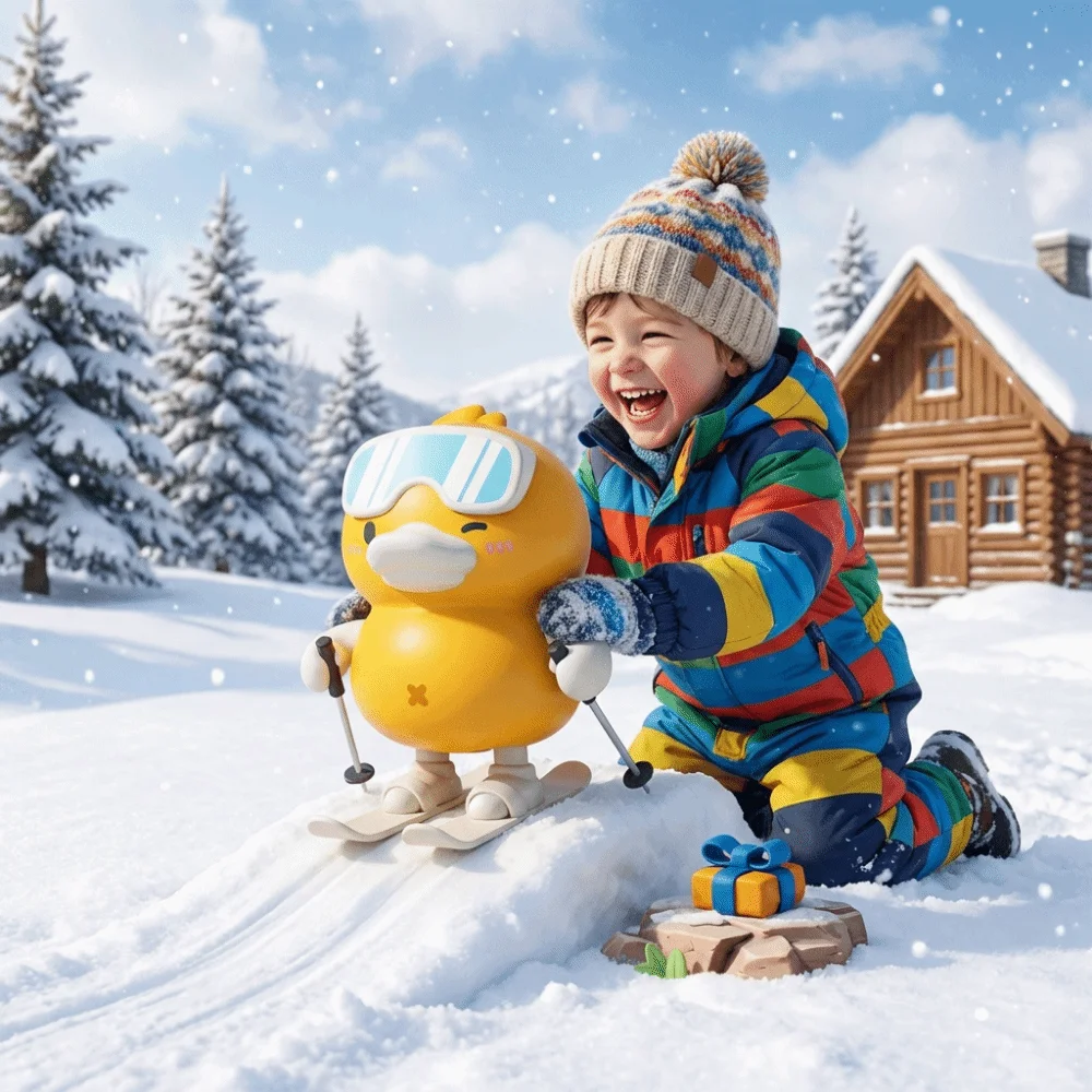 

Yellow Duck Skiing duck toy Clockwork Design Anti-wear protection Clockwork Duck Toy No electricity Plastic Material