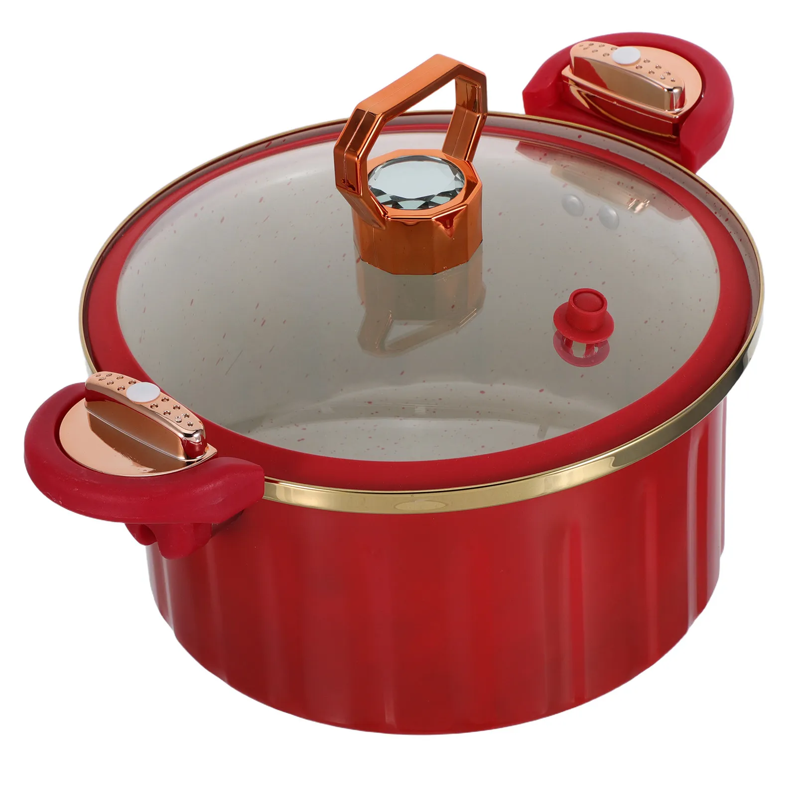 

8L Micro Pressure Soup Pot Spill Proof Valve Easy Clean Surface for Fast Efficient Home Cooking Needs