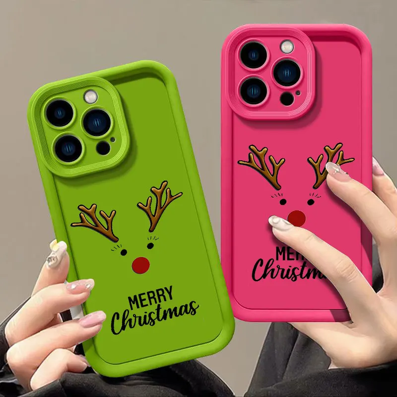 Christmas Fasion Phone Case for iPhone 11 12 MINI 13 14 15 16 PRO MAX PLUS Shockproof Silicone Soft Cover Coque