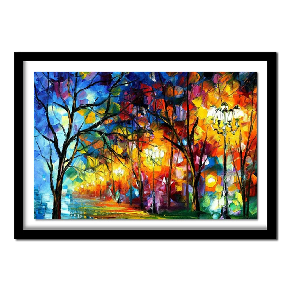 NEW 3D Diamond Painting Cross Stitch Tree Painting Crystal Needlework Diamond Embroidery Landscape Full Diamond Decorative BJ537