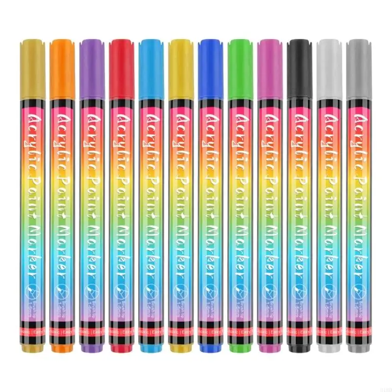 Pack Of 6 Color Dog Art Pens Fast Drying Safe Nails Polish Markers For Pet Easy To Use Pet Art Brush for Salons