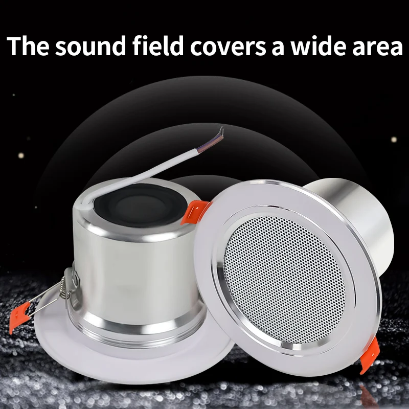3inch 5W Bathroom Ceiling Speaker Background Music System Moisture-proof Aluminum Fashion Sound Quality In-ceiling Speaker
