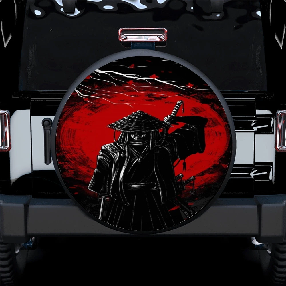 

Samurai Japan Printing Pattern Spare Wheel Cover Waterproof Sun Protection Suitable For Any Vehicle Auto Accessories 14-17 Inche