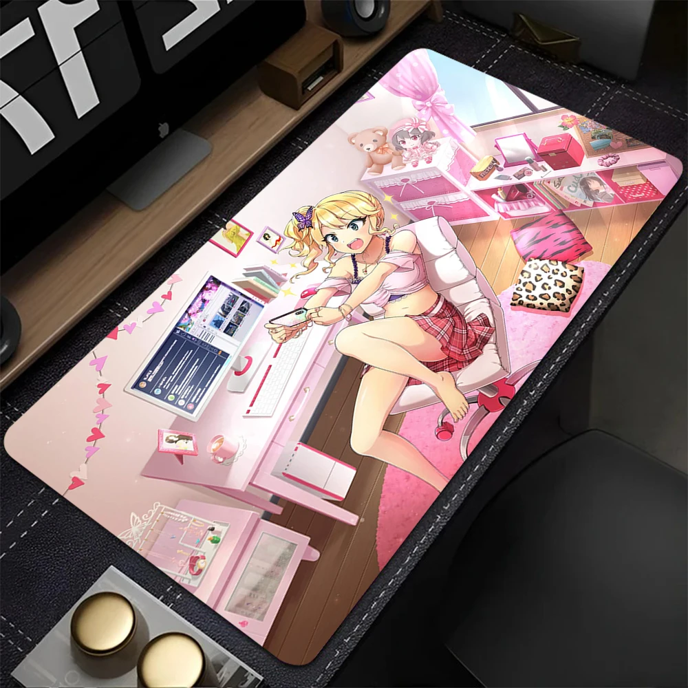 

Anime Large Mousepad Premium Locking Edge Laptop Mouse Pad Gaming Mouse Mat Kawaii Computer Desk Mat Non-Slip Keyboard Pad XXL