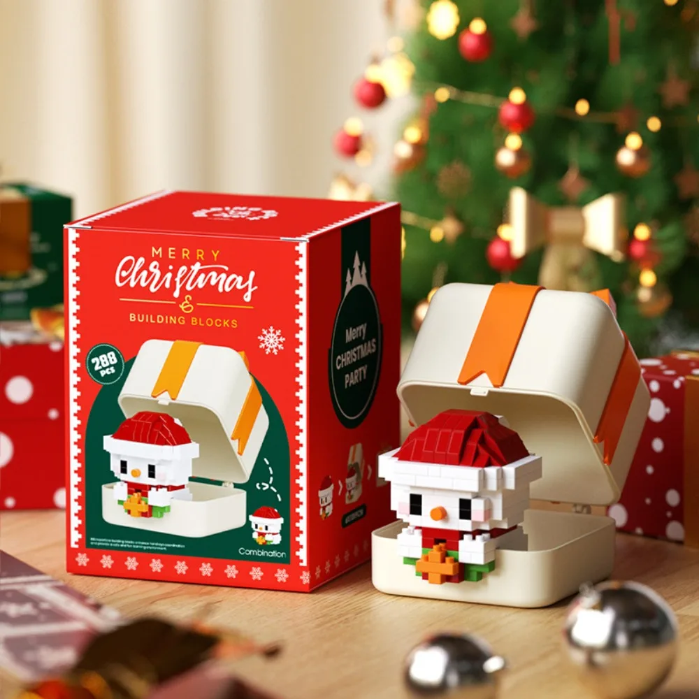 Blocs de construction joyeux noël exquis, cadeau éducatif pour enfants, Mini ornement, Mini assemblage de dessin animé