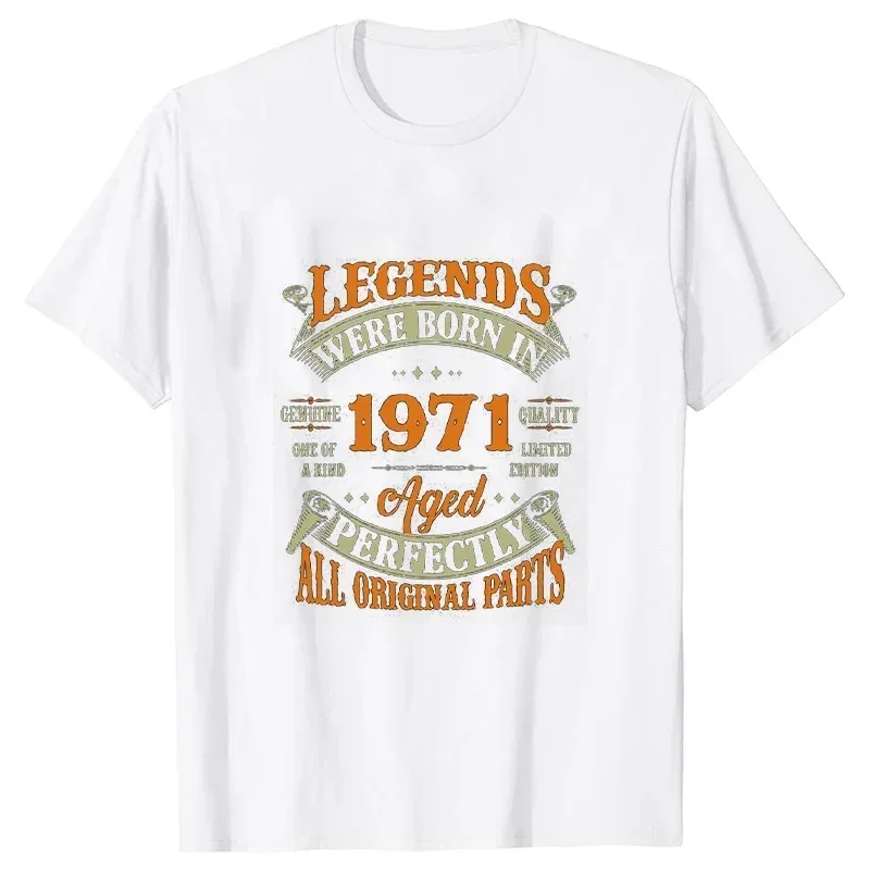 52th Vintage Legends Born in 1971 52 Years Old T Shirts Graphic Harajuku Streetwear Short Sleeve Birthday Gifts Summer T-shirt