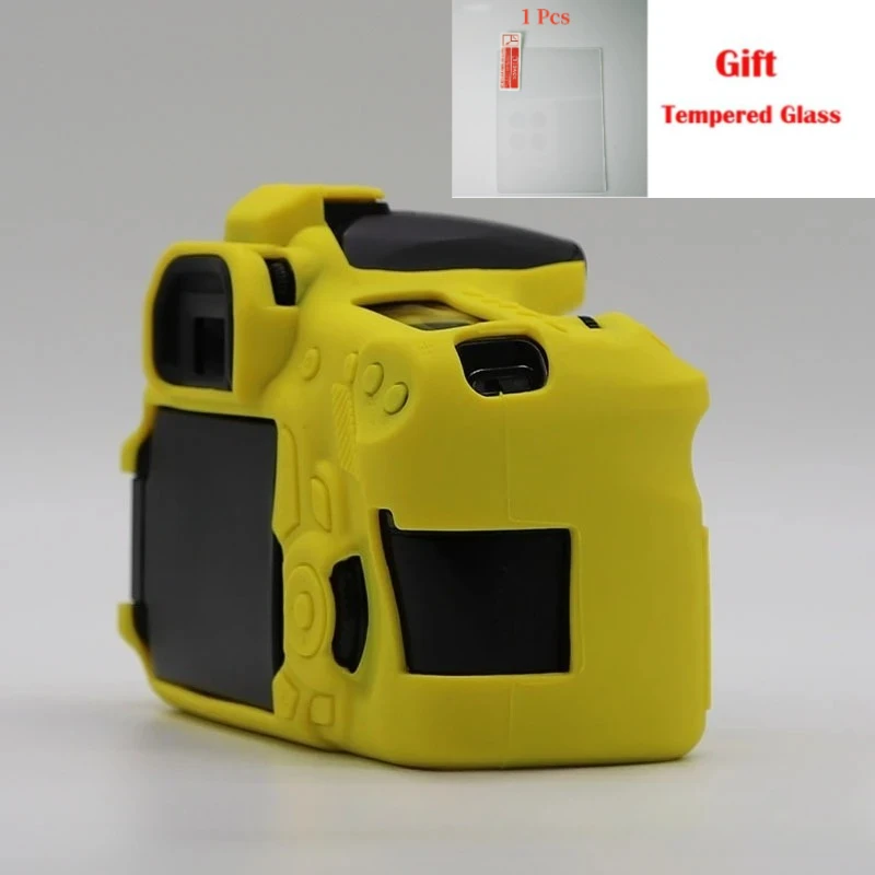 For Canon EOS 60D Soft Silicone Armor Camera Body Case SLR protective cover 60D Protective Case + 1PCS Free Tempered Film